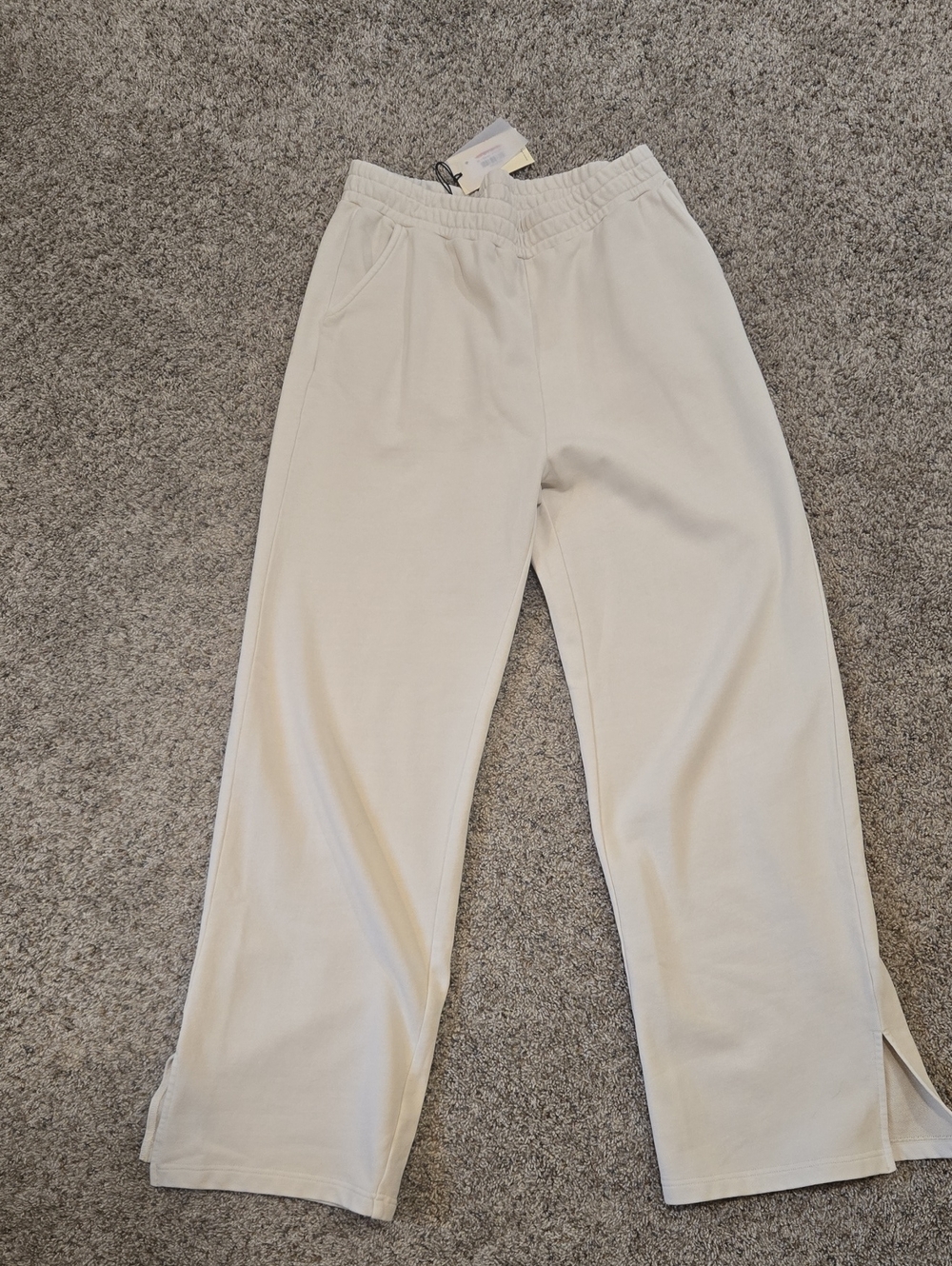 Elan Cream Wide-Leg Track Pants